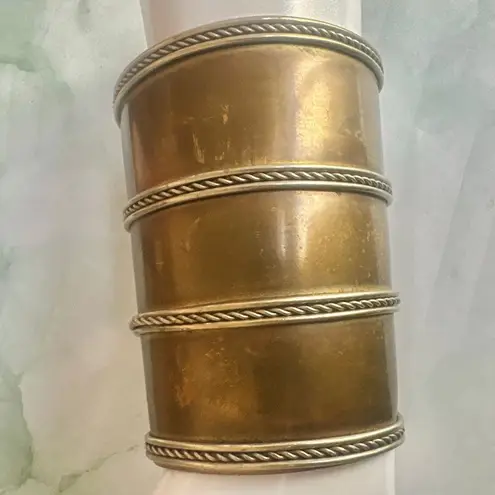 Vintage Brass Wide Cuff Bracelet ā Made in India