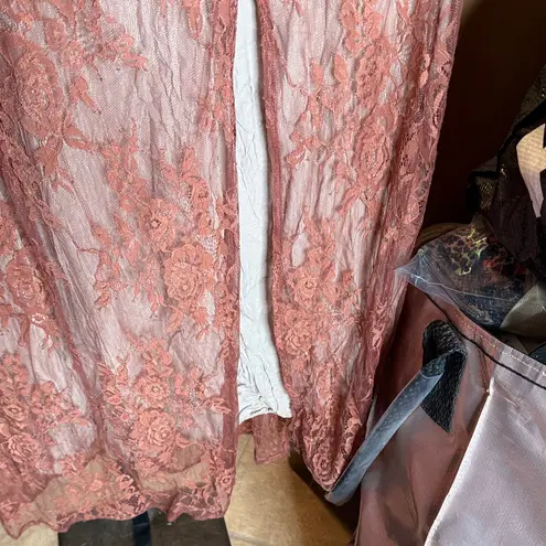 618 Six One Eight Strut & Bolt Elegant Blush Rose Lace Maxi Dress Size Small Pink