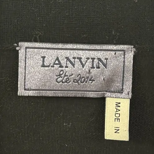 Lanvin thin Wool Black Cardigan with Crystal embellishments Size S