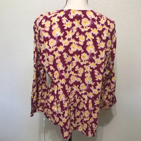 Caslon Marinda Split Neck Floral Blouse