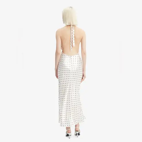 Bardot Citron Polka Dot Midi Dress In Ivory Spot XS