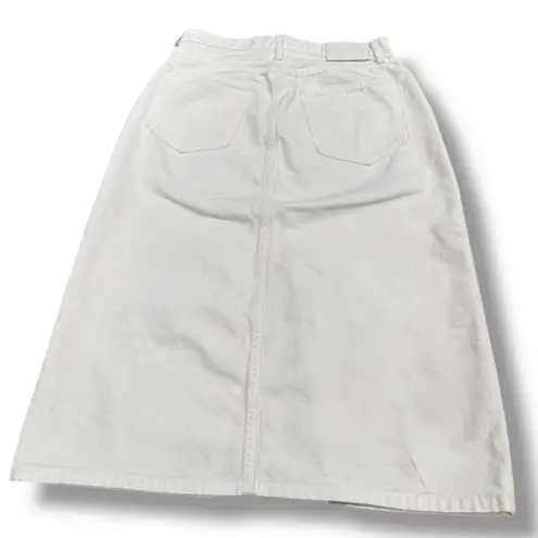 Aritzia Denim Forum '90s Halle Skirt White Denim Size 28 Y2K Slit Midi Skirt Size M