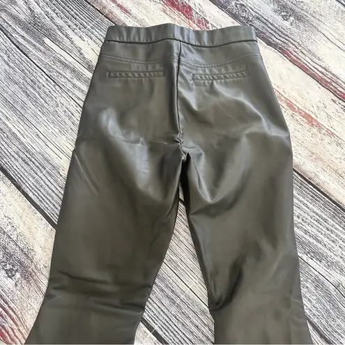 ZARA  Vegan Leather Mini Flared Pants in Black​​