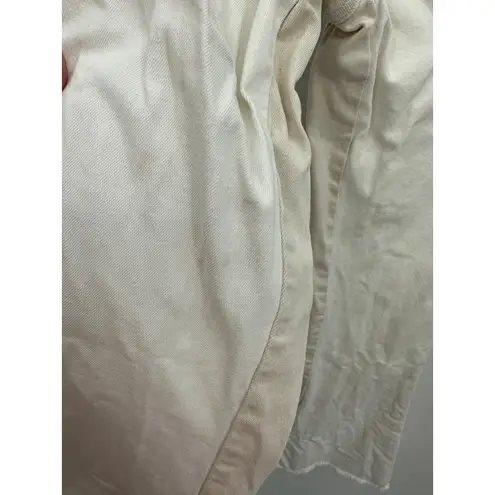 Frame Le Crop Mini Boot Multi Cream/White Cotton Blend Jeans Women's Size 25