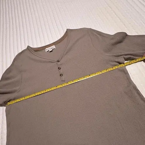 Kookaburra By Ugg Taupe Long Sleeve Henley Textured PJ / Lounge Shirt Sz XL