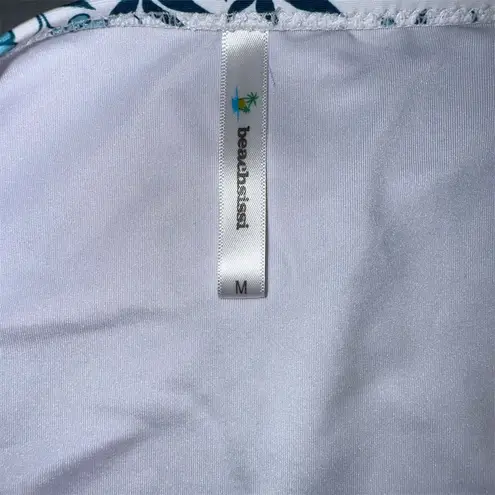 Beachsissi Women's Floral Hipster Bikini Bottom White Size M