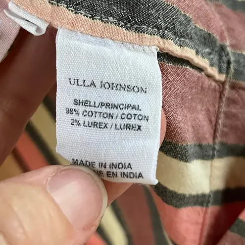 Ulla Johnson Women's Amba Pink Striped Cotton Top In Rosewood Size 6