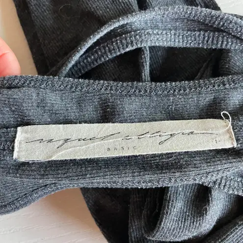 Raquel Allegra cotton blend rib tank dress with sheer insert size 1 S small