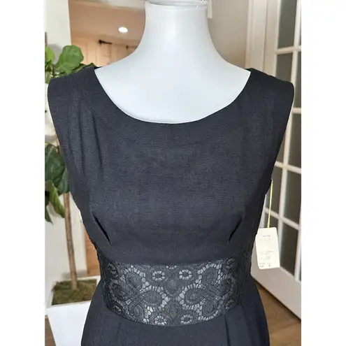 NWT Howard Wolf Black Sheath Dress Sz 8 Lace Waist Vintage Made USA Elegant