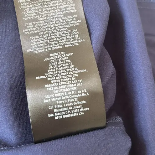 Marciano Midnight Blue Sequin Mini Shift Dress V Neck Formal Floral Size Small