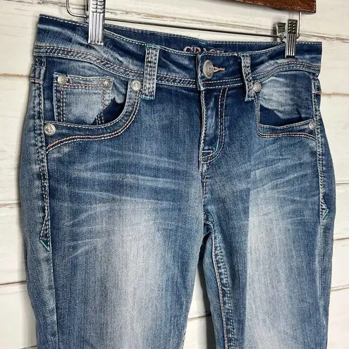 GRACE IN LA Jeans Straight Cropped Embellished Size 27