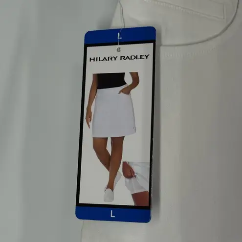Hilary Radley tennis/golf stretch skort white pull on size large NWT