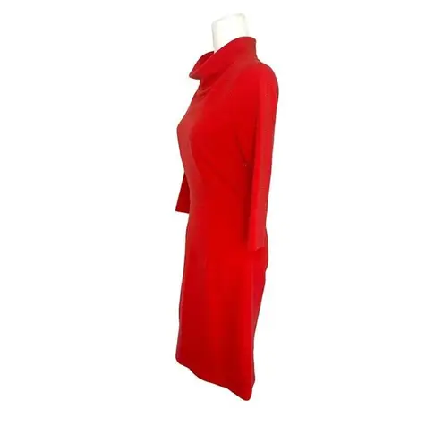 Boden Zoe Red Pepper Ponte Knit Funnel Cowl Mock Neck Sheath Dress Womens 8L Size 8