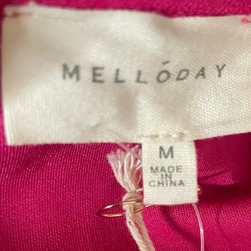MELLODAY Techno Crepe Square Neck Dress Viva Magenta Women’s Sz M