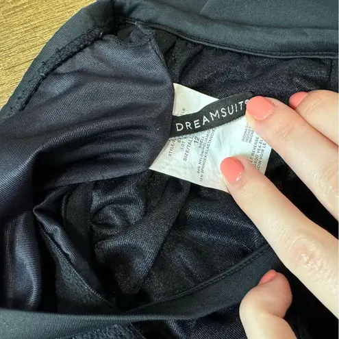 MiracleSuit Dreamsuit by Black Knotted Twist Drape Tankini Swim Top Sz 12