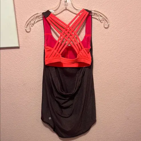 Lululemon  Free To Be Wild 2-in-1 Tank Top Black Cherry, Coral. Size 2