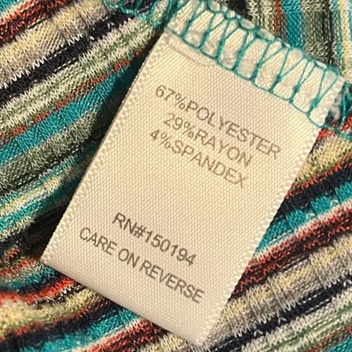 Living Doll Striped Mini Dress Women's M‎ Multicolor Blue and Brown Casual