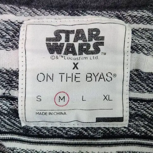 Black and White Print Baseball Tee Size Medium Women's Star Wars Top