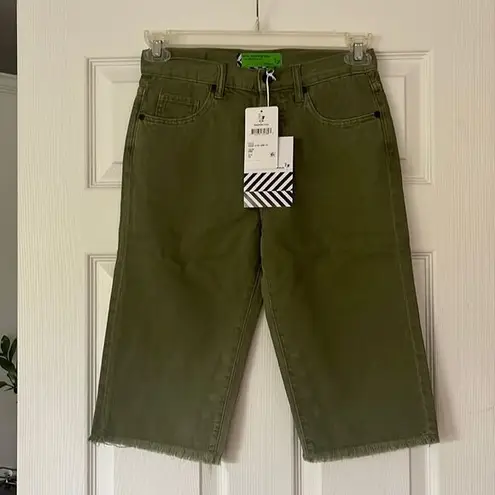 Bermuda Sandrine rose army green,  denim, jean shorts, size 24 NWT