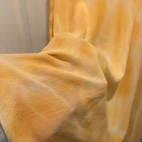 Shoreline Coverup Midi Sundress One Size Rayon Yellow Tie Dye Boho Hippie Beach