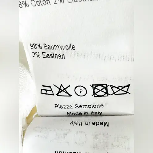 Piazza Sempione Shift Textured White Cotton Dress Size 42