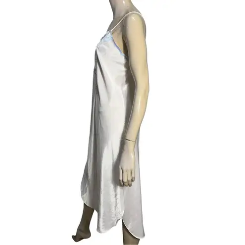 Natori Vintage Women’s Size S M Pale Pink Blue Lace Front Spaghetti Strap Gown