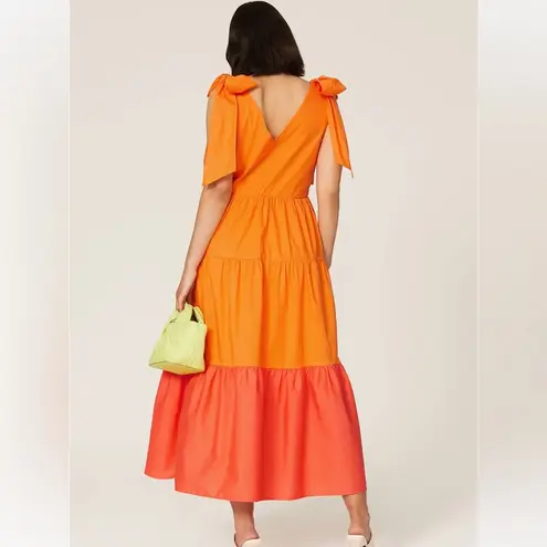 Color Me Courtney Louise Maxi Dress Orange Colorblock Vibrant Tangerine Citrus 8