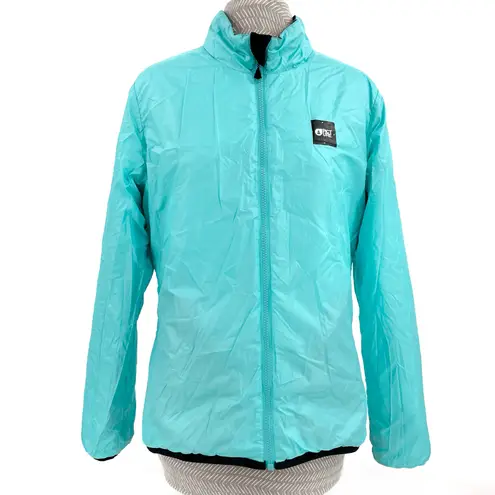 Aqua Black Reversible Light Jacket White Floral Blue Picture Organic Loys Size M Size M