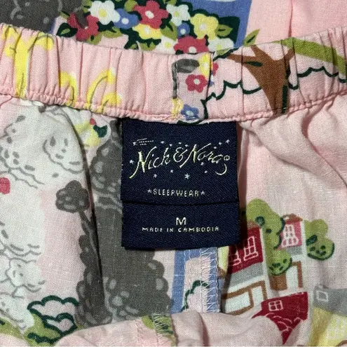 Nick & Nora Pajama Set Womens Medium Dogs Lover Poodles Novelty Paris