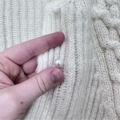 Counterparts Women's Vintage Loose Knit Cream Coastal Grandma Cardigan Size S