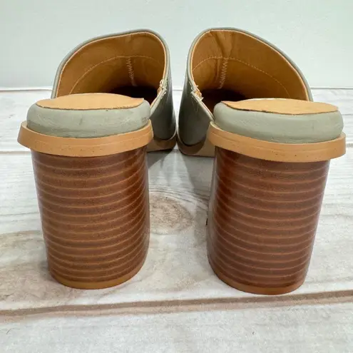 Yellow Box Marylou Light Gray Block Heel Mules Size 9.5 NEW