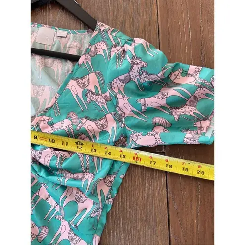 Zero Degrees Celsius Top Green Pink Size Small