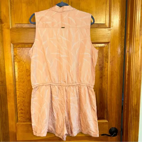 prAna Weekend Escape RomperApple Blossom Leaves Peach Sz Lg-NWT