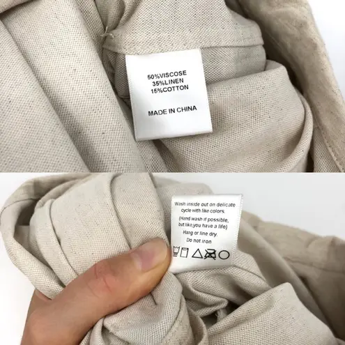 BOA Linen Blend Belted Jumpsuit Cream S