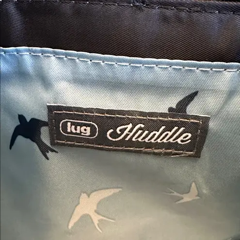 Lug Huddle Black Quilted Front Clutch/Tote Bag with Multicolor Rainbow Stitching