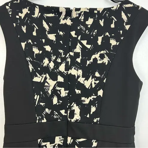 London Times Black & White Abstract Peplum Pencil Shift Dress Size 6