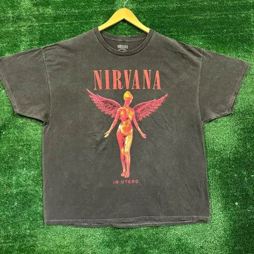 Nirvana, in utero grunge, oversize rock T-shirt, size 2XL