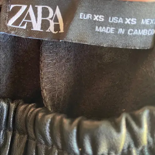 ZARA  Black Faux Leather Joggers