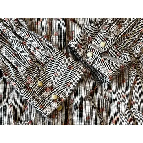 Wrangler  Retro Top Women Size XL Floral Pearl Snap Western Rodeo Cowgirl Country