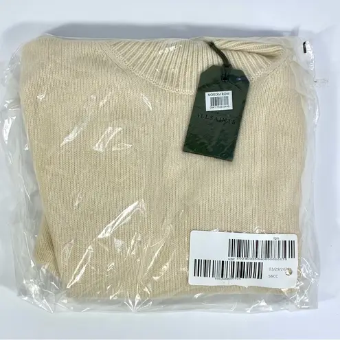 All Saints Orion Cashmere Mock Neck Jumper Sweater Ivory Small NWT