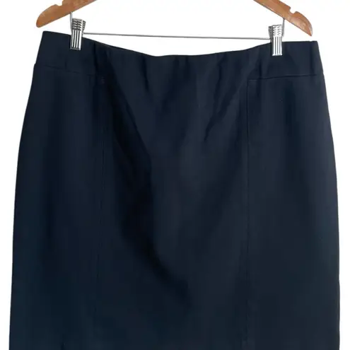 J.Jill  Women Pencil Skirt L Black Ponte Stretch Pull On Casual Travel Cruise