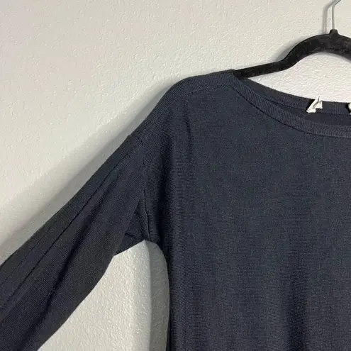 Soft Surroundings Black Tunic Sweater Split Hem Scoop Neck High Low Oversized XS