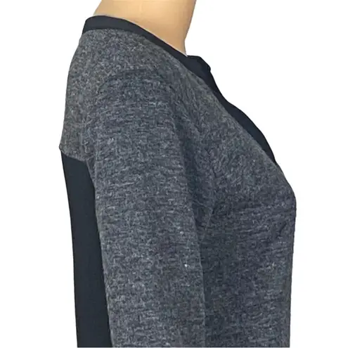 Adrienne Vittadini Grey front and Black back split V-neck hi low dress Small EUC