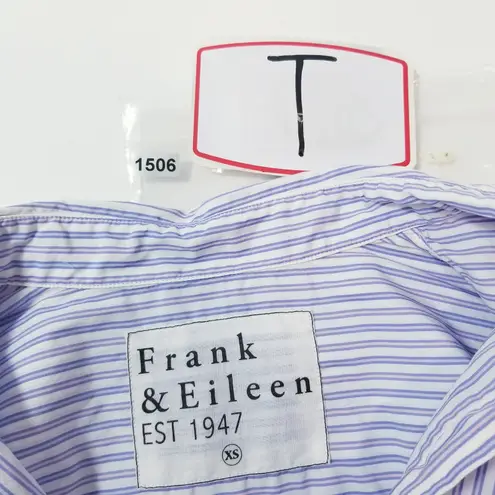 Frank & Eileen 100% Cotton Striped Button Front Shirt Woven in Italy