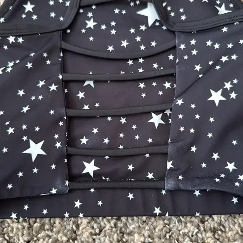 AQUA  Black and White Starry Top