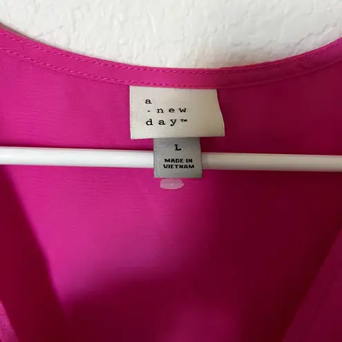 A New Day  Pink Puff Sleeve Dress L