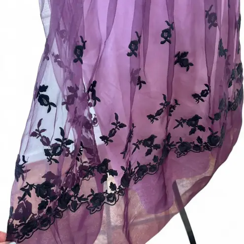 Betsey Johnson Y2K VINTAGE  PUPLE/PLUM BLACK‎ LACE WHIMSYGOTH PARTY DRESS S/XS