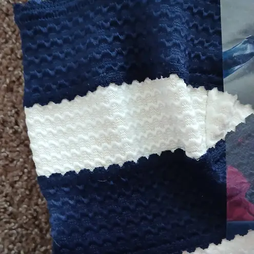 Sans Souci NWT blue and white striped fit& flare mini dress size large