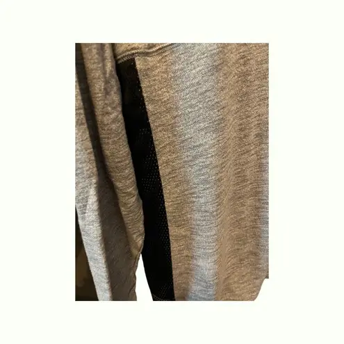 WOMEN’S VS PINK Long Sleeve Gray Shirt Black Mesh Sides Size M Oversized Size M