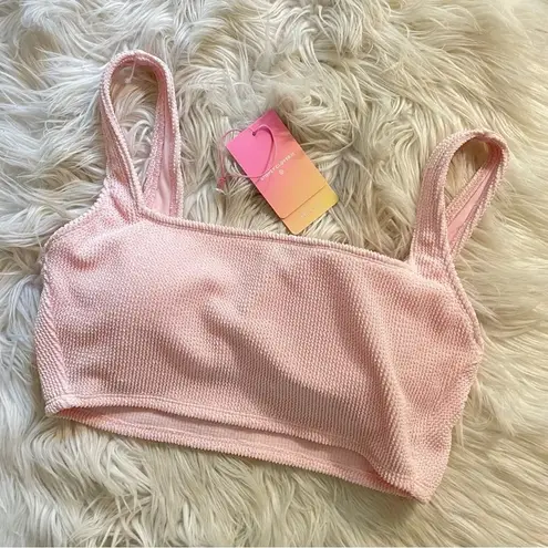 Stoney Clover Lane x Target Light Pink Textured Bralette Swim Swimsuit Top L new